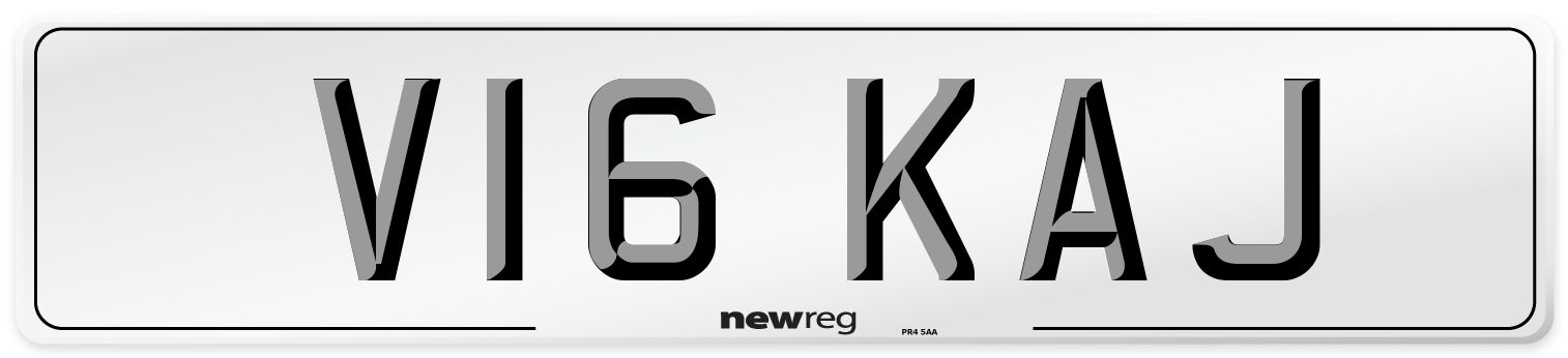 V16 KAJ Number Plate from New Reg